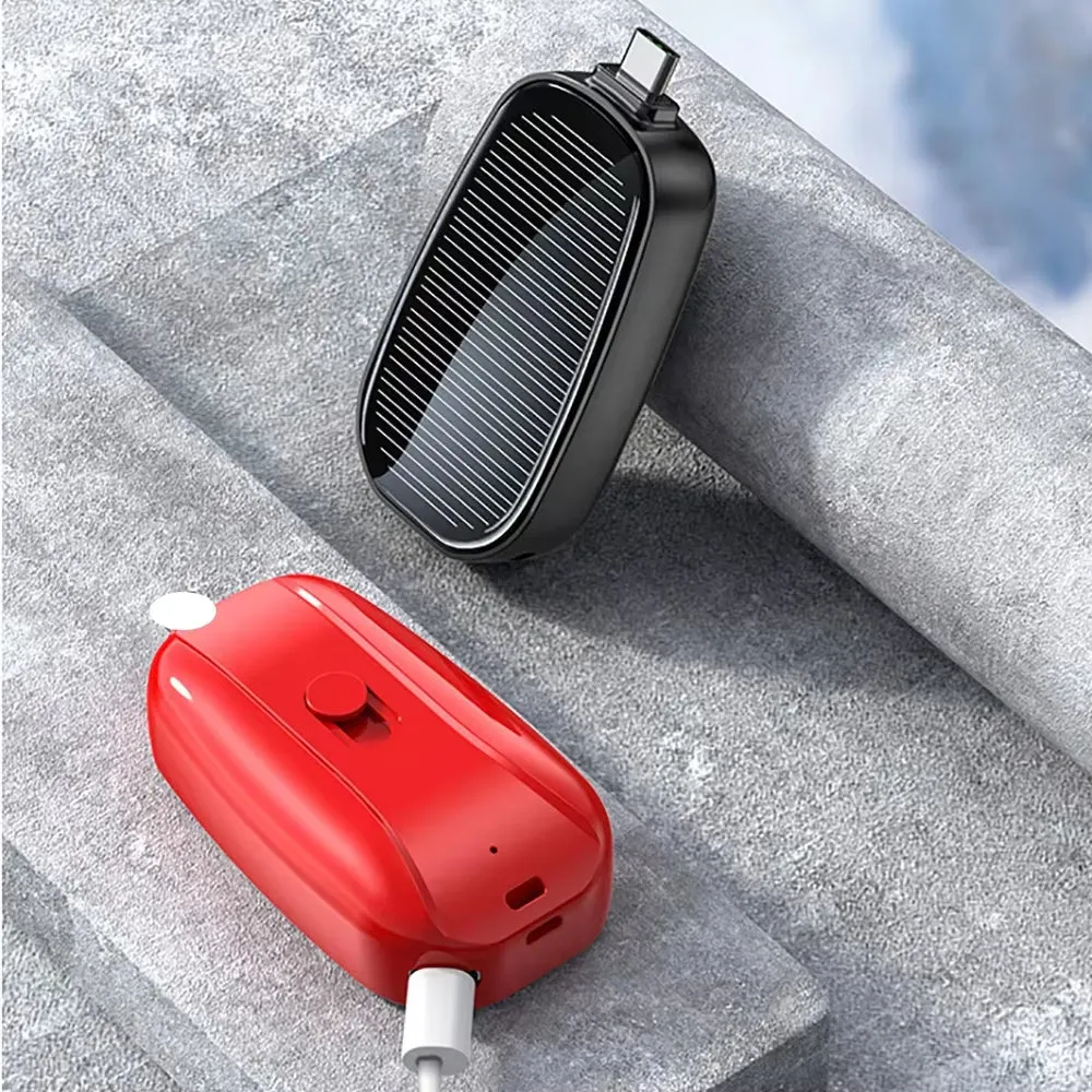 Solar Mini Power Bank Key Ring Portable Charger Outdoor Camping External Battery Emergent Power 1200Mah Cargador Portátil 보조배터리