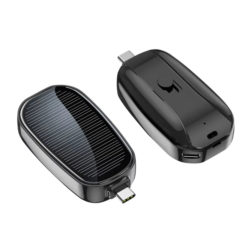 Solar Mini Power Bank Key Ring Portable Charger Outdoor Camping External Battery Emergent Power 1200Mah Cargador Portátil 보조배터리