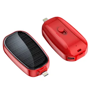 Solar Mini Power Bank Key Ring Portable Charger Outdoor Camping External Battery Emergent Power 1200Mah Cargador Portátil 보조배터리