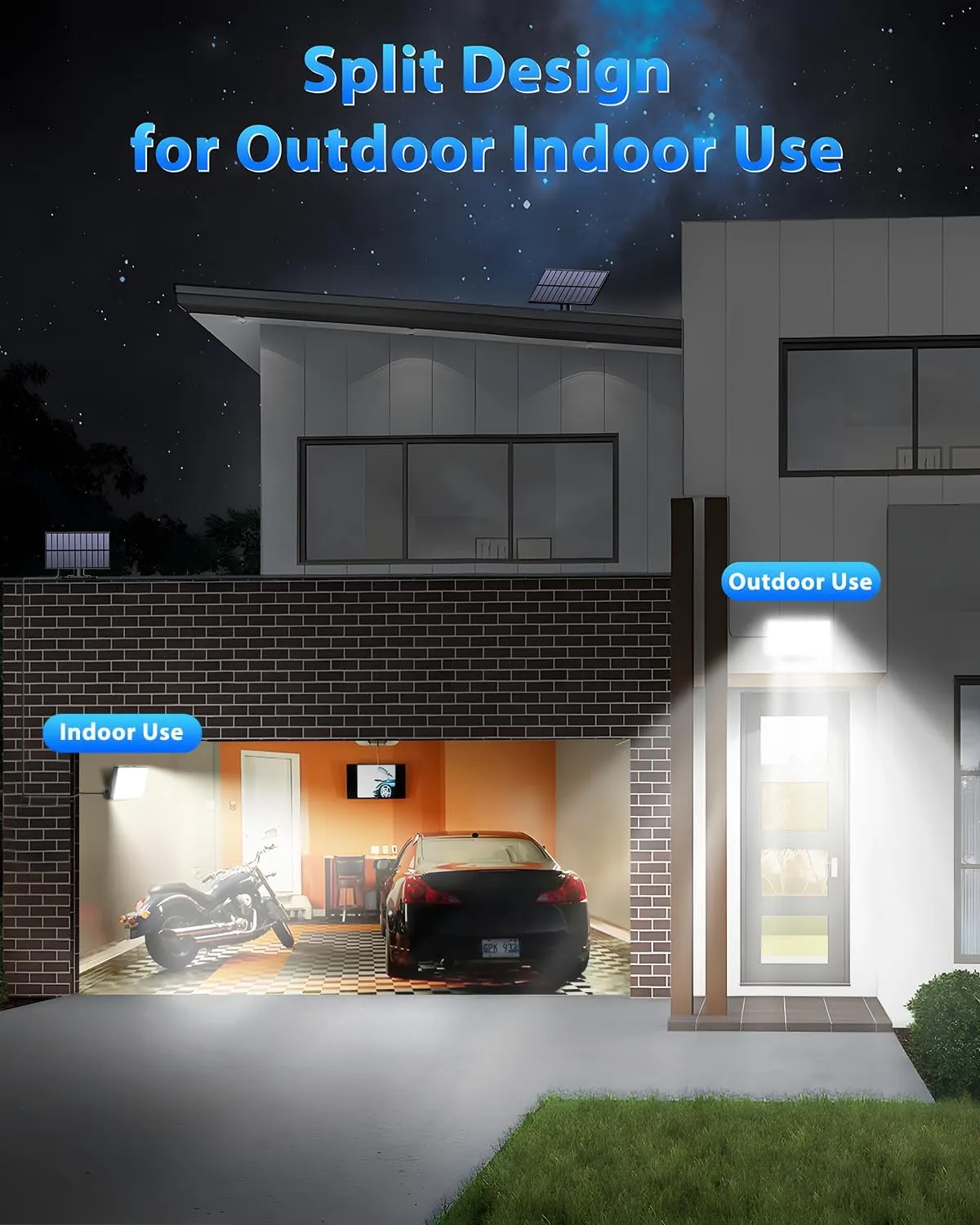 Solar Outdoor Lights, 172LED 3Modes Split Motion Sensor Lights with Remote Control, IP65 Waterproof Solar Flood Lights for Yard, Patio, Garden, Garage (1 Pack)