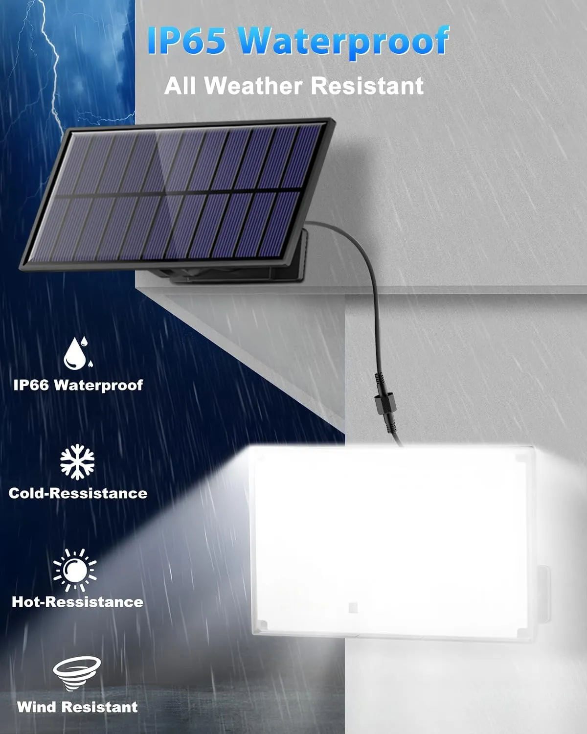 Solar Outdoor Lights, 172LED 3Modes Split Motion Sensor Lights with Remote Control, IP65 Waterproof Solar Flood Lights for Yard, Patio, Garden, Garage (1 Pack)