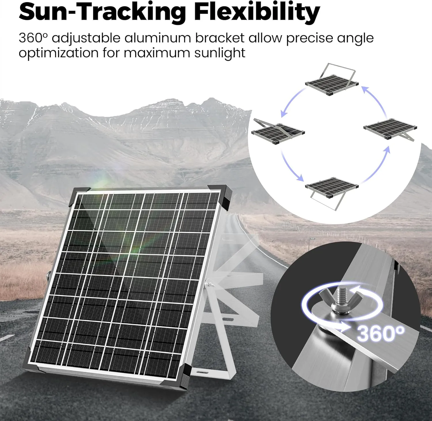 Solar Panel Kit 20W 12V, Solar Battery Trickle Charger Maintainer, Waterproof Solar Panel   Upgrade Charge Controller   Adjustable Mount Bracket for Boat RV Motorcycle Marine