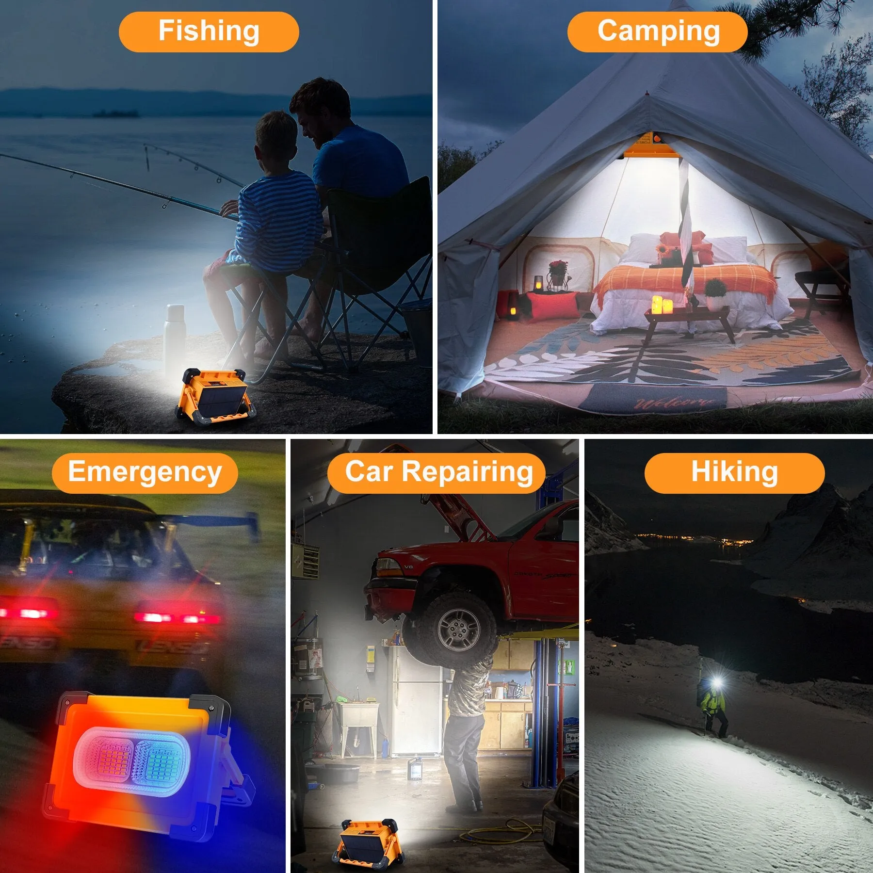 Solar Portable Light, Emergency Flashlight For Outdoor Activities