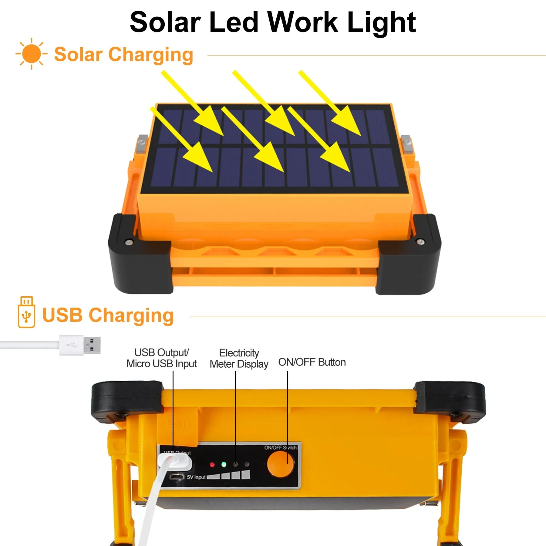 Solar Portable Light, Emergency Flashlight For Outdoor Activities