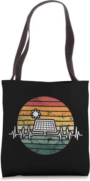 Solar Power Heartbeat Renewable Energy Lover Nature Apparel Tote Bag