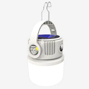 Solar-Powered Camping Lights with Long Battery Life, Portable Strong Illumination, Dual Solar and Type-C Charging, Abs Body, Built-in Lithium Battery