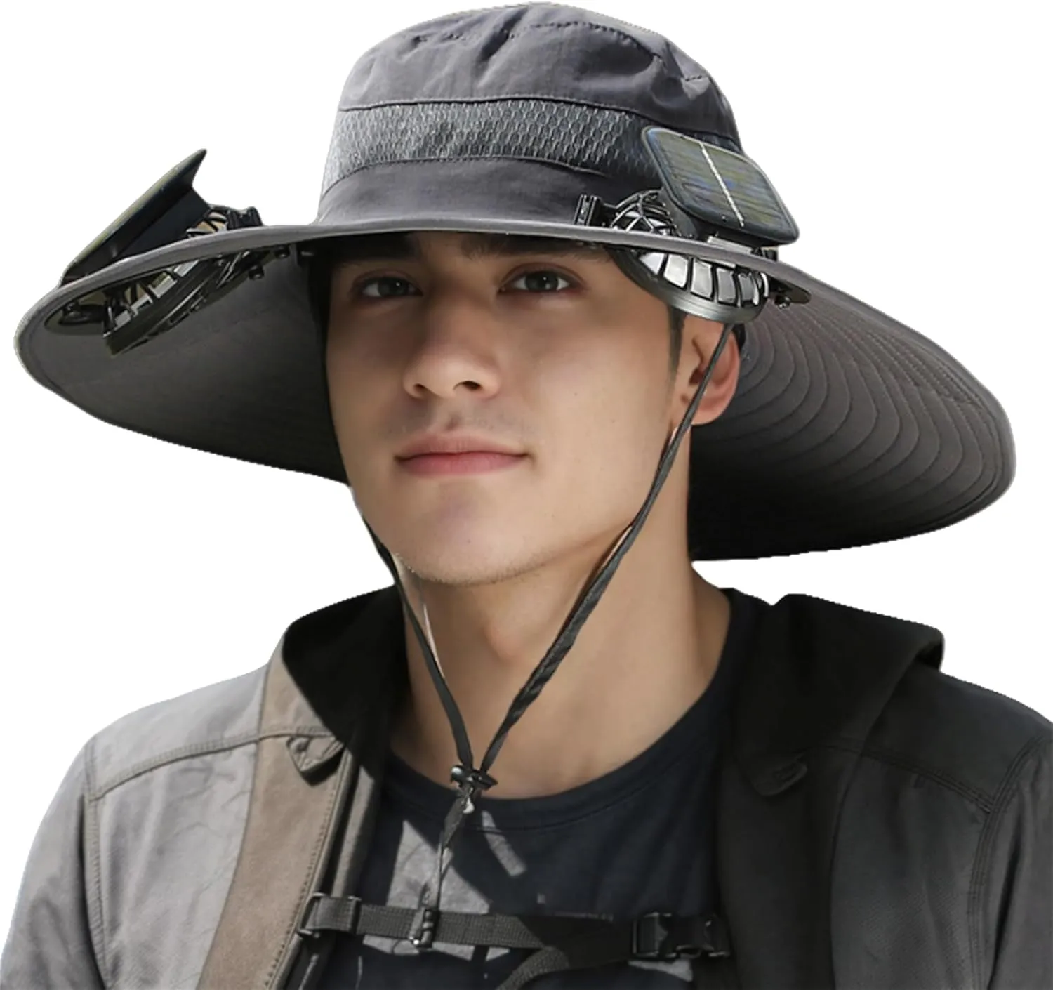Solar Powered Fan Cooling Hat – for Outdoor Work and Fishing, Wide Brim Solar Fan Outdoor Fishing Hat for Travel