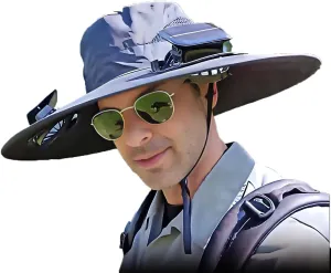 Solar Powered Fan Hat, Outdoor Solar Fan Hat for Men & Women, Wide Brim Mens Sun Hats with Fan for Outdoor