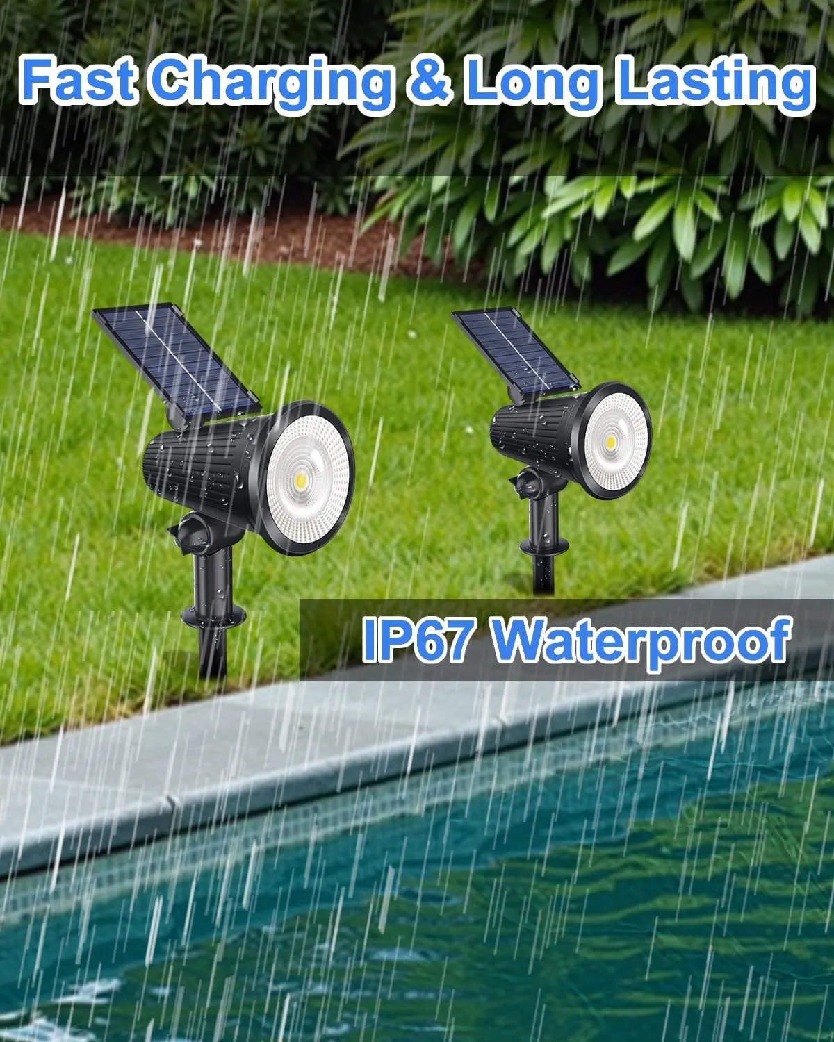 Solar Powered Spotlights Outdoor Waterproof Sunset Spot LED Lights Ultra Bright for Tree, Flag, Lawn, Statue, Pool, Garden, House, Wall, Yard, Path Outdoor Landscape Uplighting 4 Pack Warm White