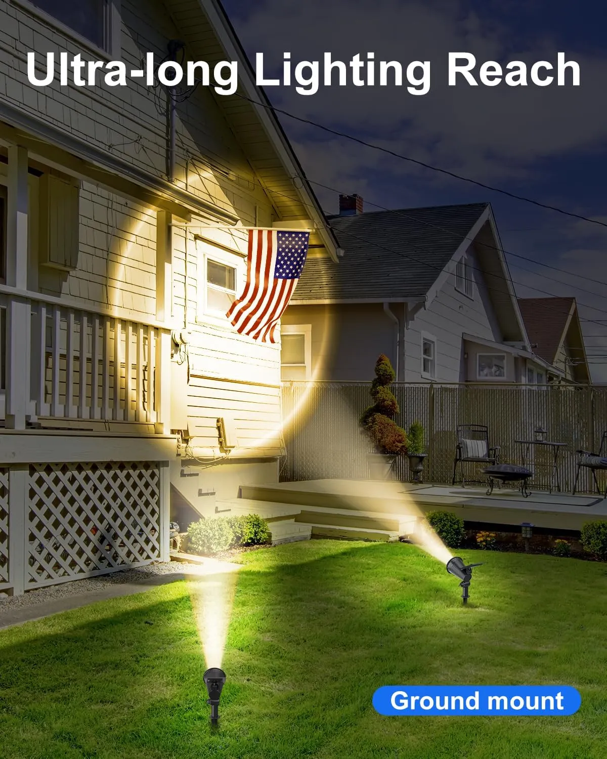 Solar Powered Spotlights Outdoor Waterproof Sunset Spot LED Lights Ultra Bright for Tree, Flag, Lawn, Statue, Pool, Garden, House, Wall, Yard, Path Outdoor Landscape Uplighting 4 Pack Warm White
