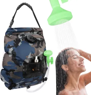 Solar Shower Bag, Portable Solar Shower for Camping, 5 Gallons/20L Camping Shower Bag with Removable Hose and On-Off Switchable Shower Head, Portable Shower for Camping, Hiking, Beach Swimming