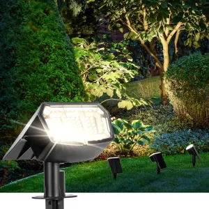 Solar Spot Lights Outdoor 63 LED 3 Lighting,Waterproof IP65 Modes Spotlights for Outside House Yard Garden Landscape Lights 4 Pack (Natural Lihgt)