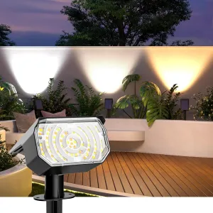 Solar Spot Lights Outdoor Waterproof IP67, 6 Lighting Modes 60 LED, Landscape Spotlights for Tree Yard Garden House Driveway Pathway（10 Pack）