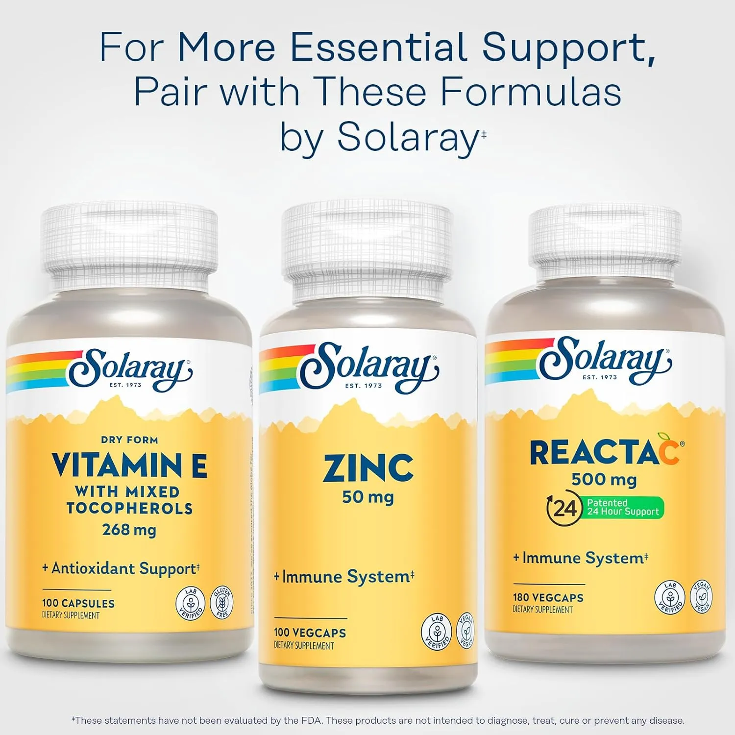 SOLARAY Vitamin E 400 IU (268mg), Dry Form - Natural Source, Mixed Tocopherols Vitamin E - Antioxidant Supplement, PMS and Menopause Support - 60-Day Guarantee, Lab Verified - 100 Serv, 100 Capsules