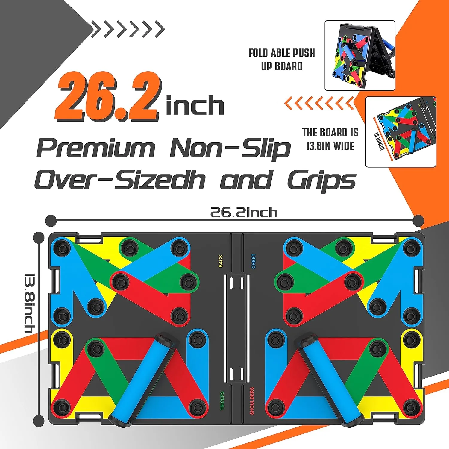 Solid Push Up Board 15 in 1 Home Workout Equipment Multi-Functional Pushup Stands System Fitness Floor Chest Muscle Exercise Professional Equipment Burn Fat Strength Training Arm Men & Women Weights