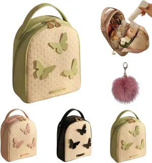 Spacious Travel-Friendly Cosmetic Bag,Women Waterproof Cosmetic Organizer,Large Capacity Open Flat Toiletry Bag