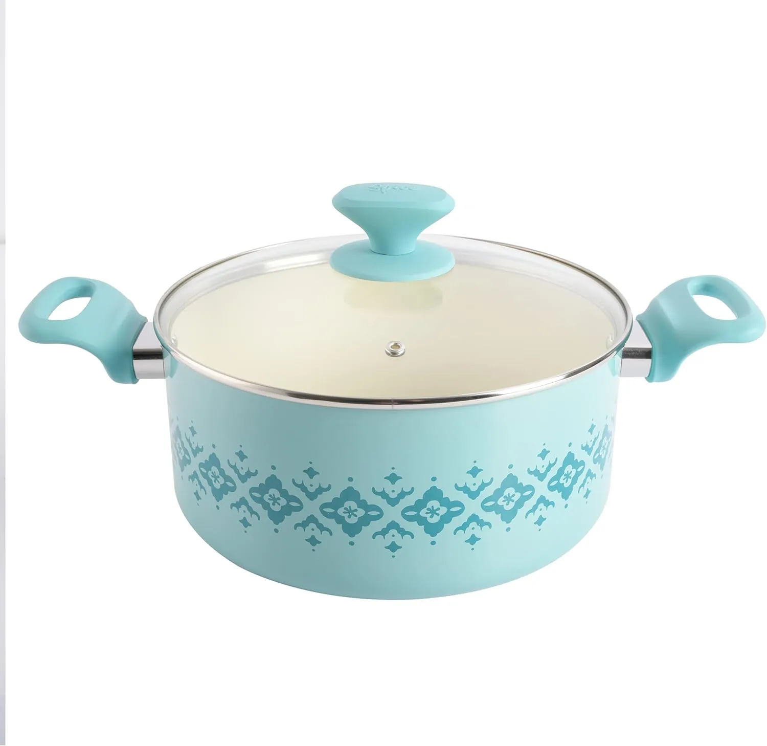 Spice by Tia Mowry Savory Saffron 16-Piece Healthy Nonstick Ceramic Cookware Set - Aqua Blue