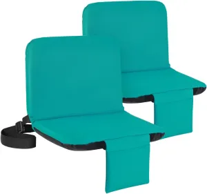 Sportneer Stadium Seats with Back Support: 6 Reclining Position Folding Bleacher Chairs with Back and Cushion - Padded Bleacher Seats with Shoulder Strap & Storage pocket for Events, Outdoors, Camping