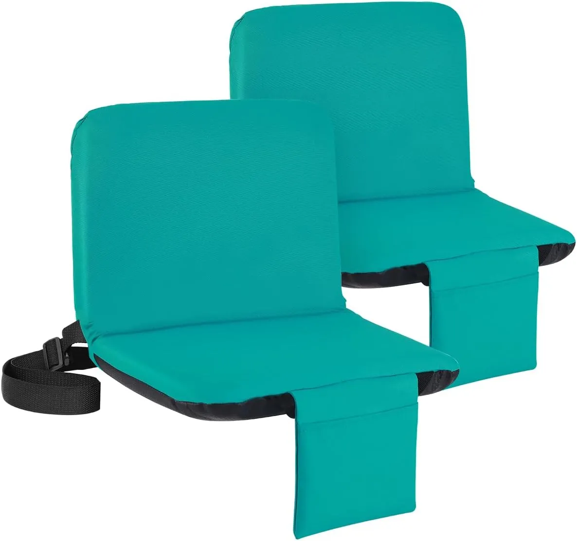 Sportneer Stadium Seats with Back Support: 6 Reclining Position Folding Bleacher Chairs with Back and Cushion - Padded Bleacher Seats with Shoulder Strap & Storage pocket for Events, Outdoors, Camping
