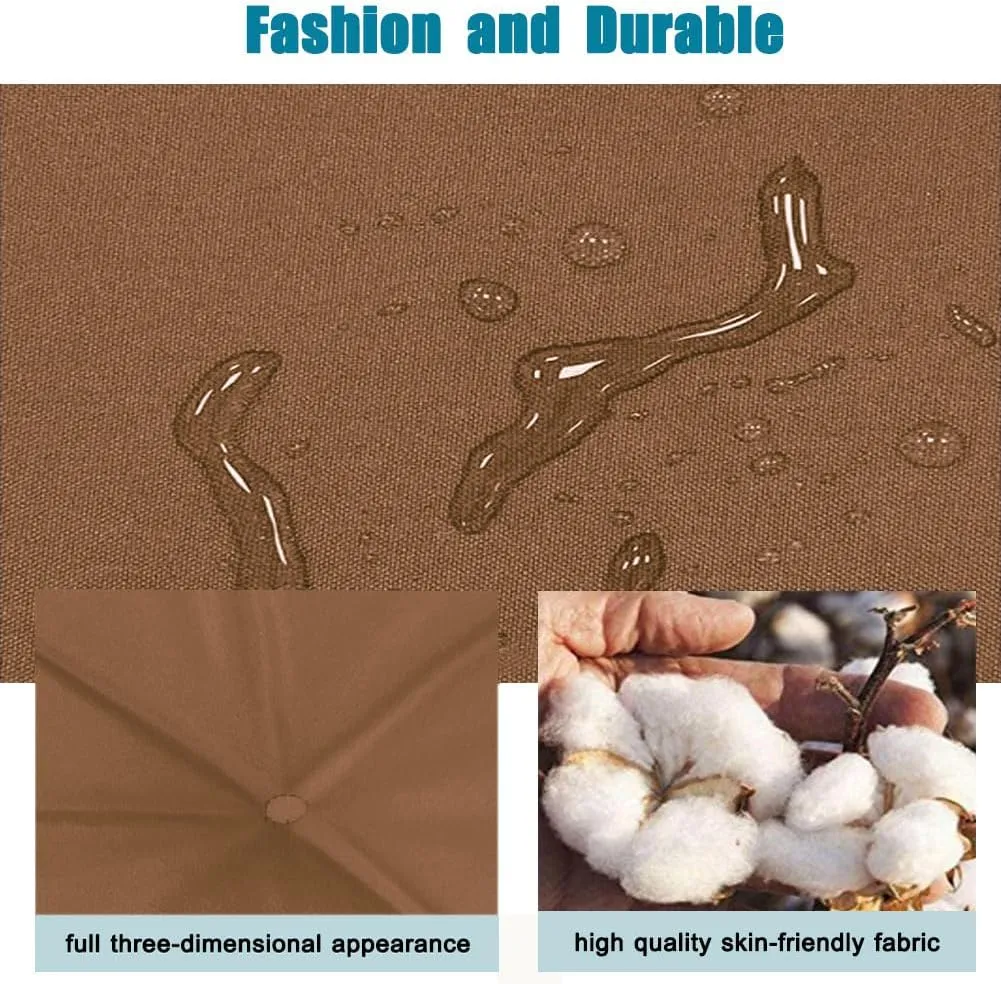 Srutirbo Waterproof Chaise Lounge Chair Cushions Long Bench Cushion for Outdoor Furniture, All Weather Replacement Indoor Outdoor Padded Recliner Chair Cushion with String Ties (Brown)