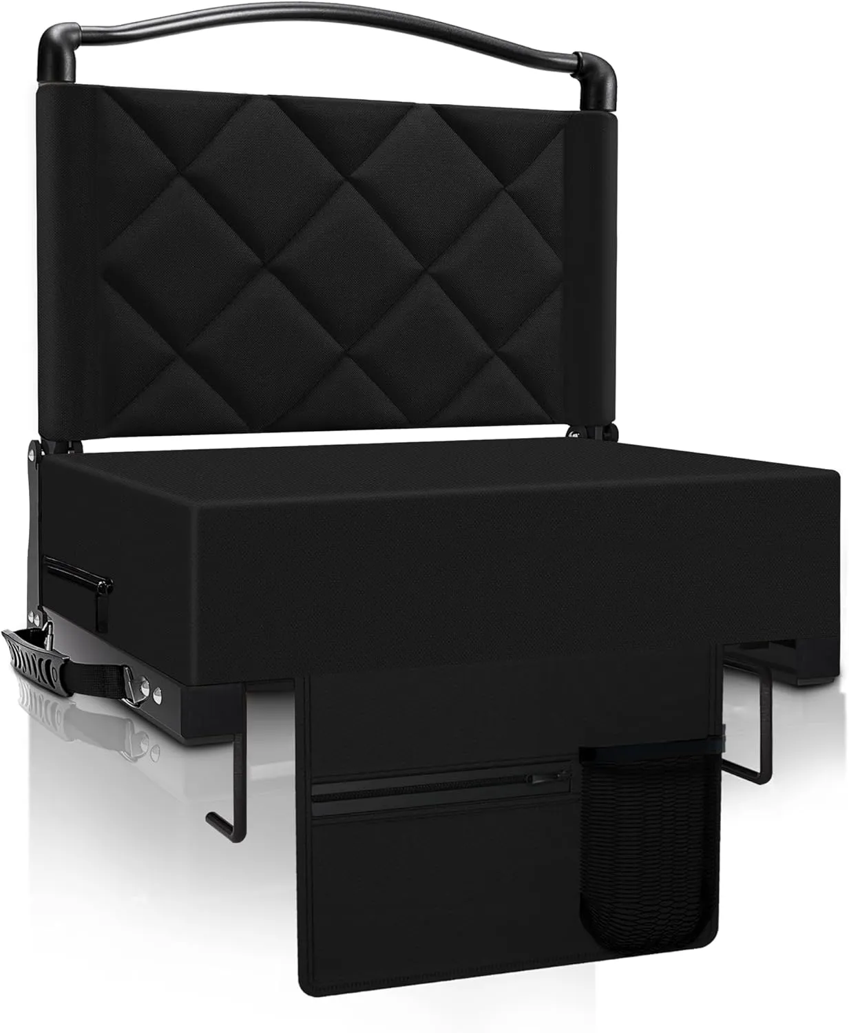 Stadium Seats with Back Support and Cushion Thick Padded Bleacher Chairs with Shoulder Strap, Portable Folding Stadium Seat Chairs for Bleachers Include Cup Holder and Side Pocket