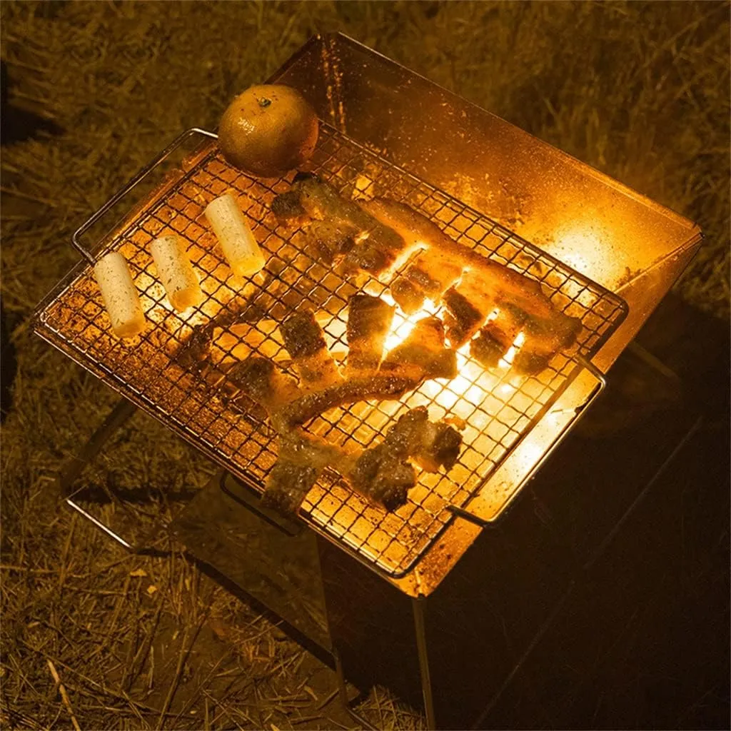 Stainless Steel Folding Portable Grill Outdoor Barbecue Camping Picnic Barbecue Utensils Barbecue Grill