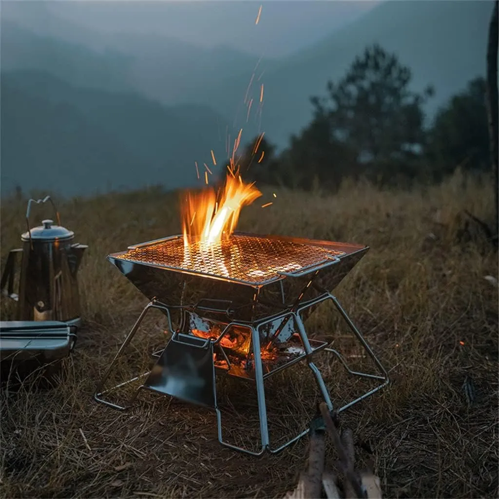 Stainless Steel Folding Portable Grill Outdoor Barbecue Camping Picnic Barbecue Utensils Barbecue Grill