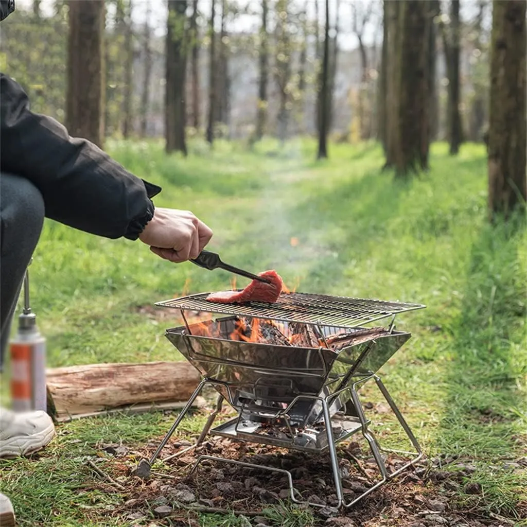 Stainless Steel Folding Portable Grill Outdoor Barbecue Camping Picnic Barbecue Utensils Barbecue Grill