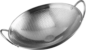 Stainless Steel Honeys Comb Skillets Nonstick Frying Pan with Ergonomic Handle for Outdoor Camping and Home Cooking