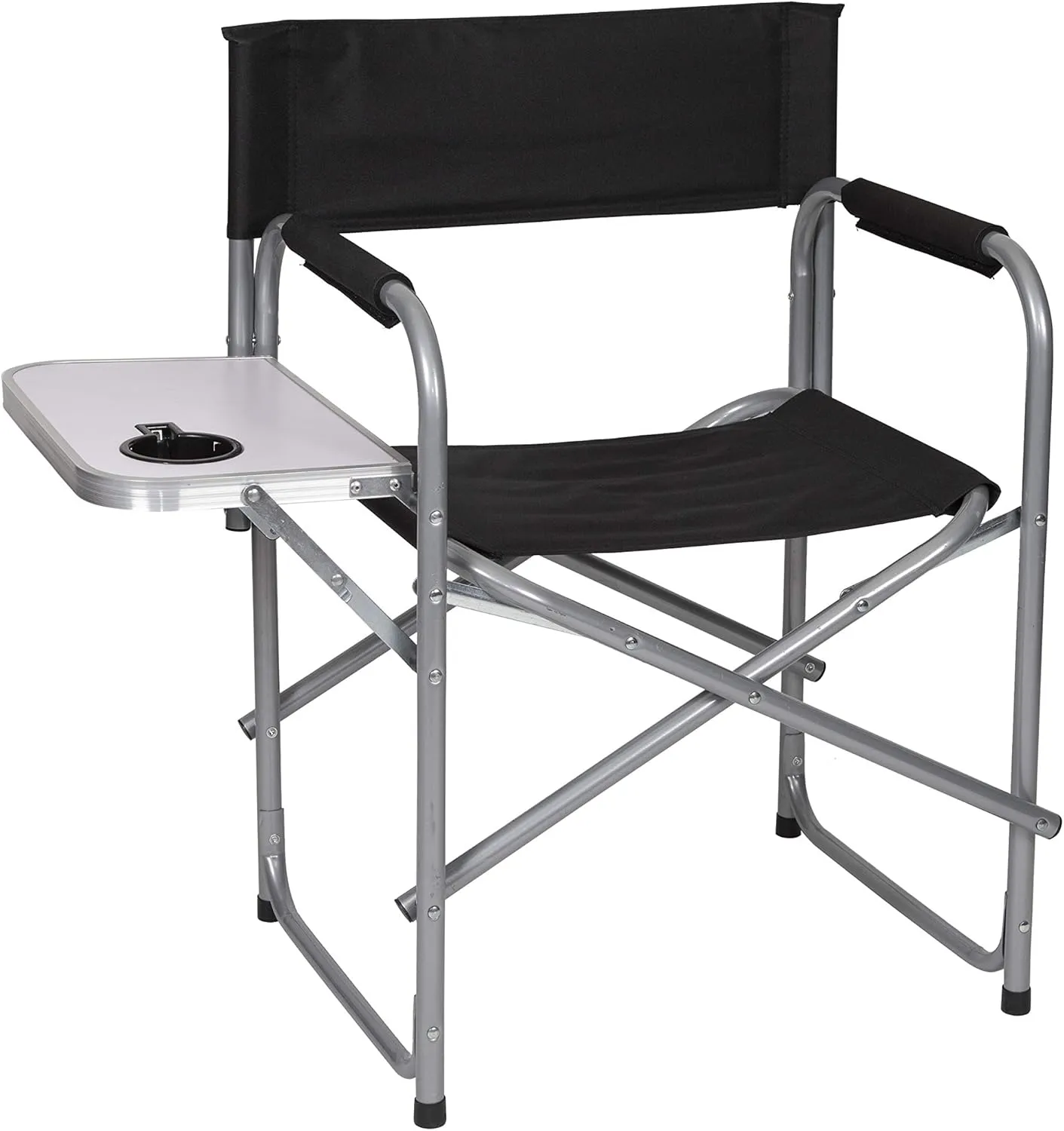 Stansport Directors Chair with Side Table, One Size, Black
