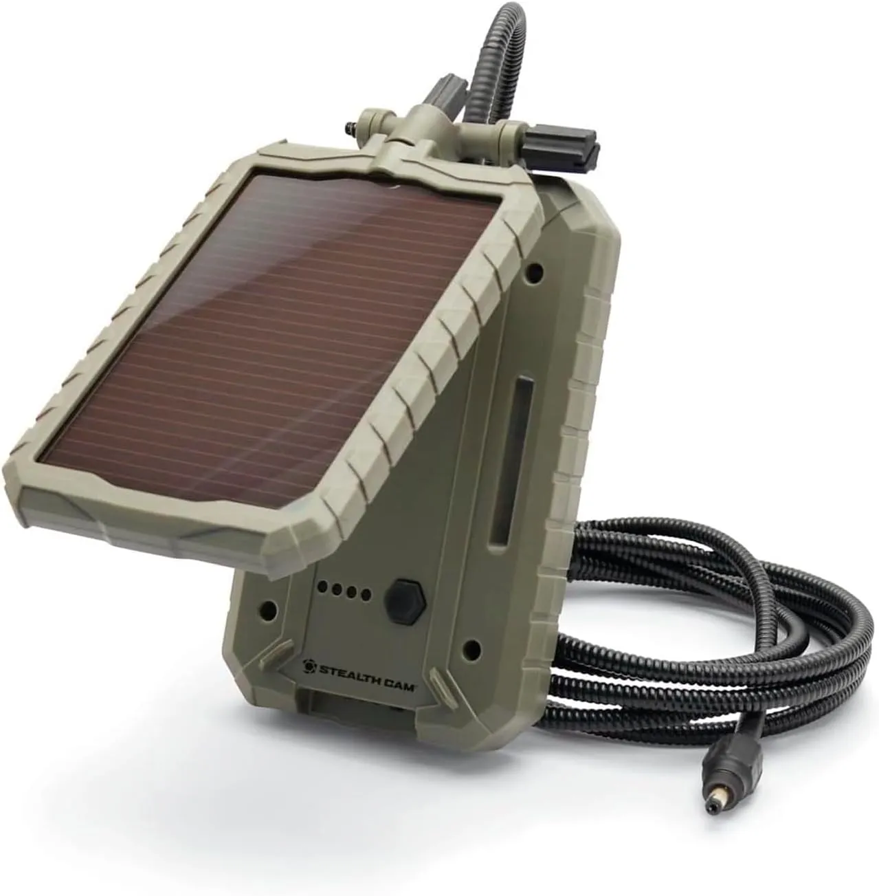 Stealth Cam Durable Sol-Pak Solar Battery Pack, 12V Solar Power Panel, Rechargeable Battery & 10ft Insulated Cable, Compatible with All Wireless/Cellular Trail Cameras - 5000 mAh