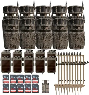 Stealth Cam Revolver 40MP Pro 360-Degree Cellular Trail Camera (10-Pack) Bundle with Mounting Post (10-Pack), Solar Power Panel (10-Pack), 32GB Memory Card (10-Pack), and SD Card Reader (41 Items)