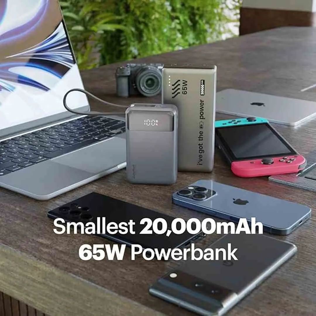 Stuffcool GIGA Smallest 65W 20000mAh Laptop Powerbank