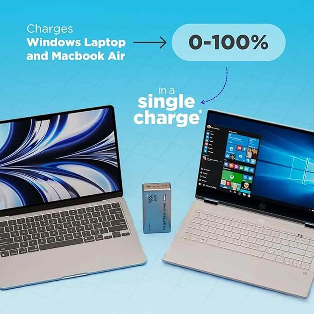 Stuffcool Major Ultra 65W PD Super 20000mAh Laptop Powerbank(Silver)
