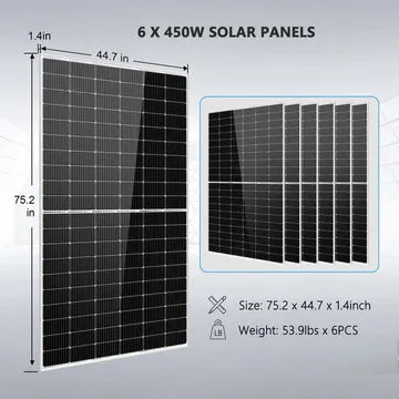 SunGold Power | SGK-65PRO | Complete off Grid Solar Kit 6500W 48V 120V/240V output 10.24KWH Lithium Battery 2700 Watt Solar Panel