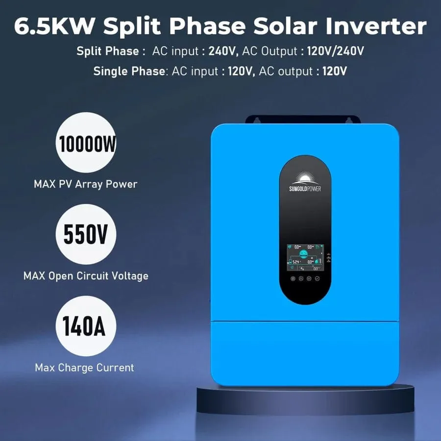 SunGoldPower SGM-655M | 6500W Off-Grid Solar Kit | 48VDC | 120VAC