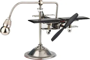 Sunnytech Solar Plane Aircraft Balancing Toy Black Propeller Kinetic Art Balance Toy Balancing Decompressive Science Home Office Toy for Desk Physics Toy Solar Car Decoration WJ155