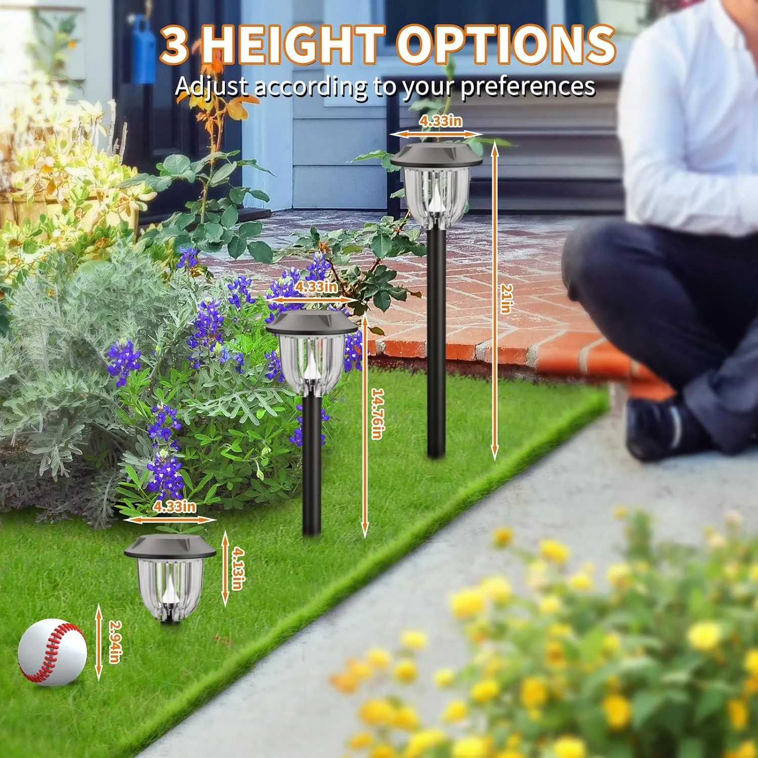 SUPER BRIGHT 10 Pack Solar Lights Outdoor IP65 Waterproof,HIGH-POWER LED Solar lights for Outside,Landscape Lighting,Garden Decorative for Yard,Patio,Landscape,Pathway,Sidewalk,Driveway,Lawn (Warm)