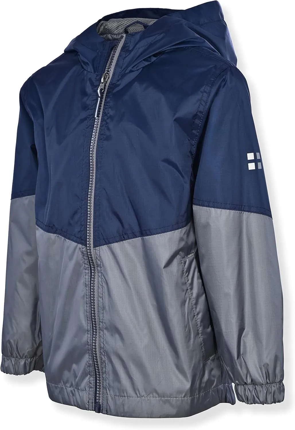 Swiss Alps Boys' Waterproof Hooded Rain Jacket Outdoor Windbreaker Lightweight Raincoats for Kids Wind Resistant