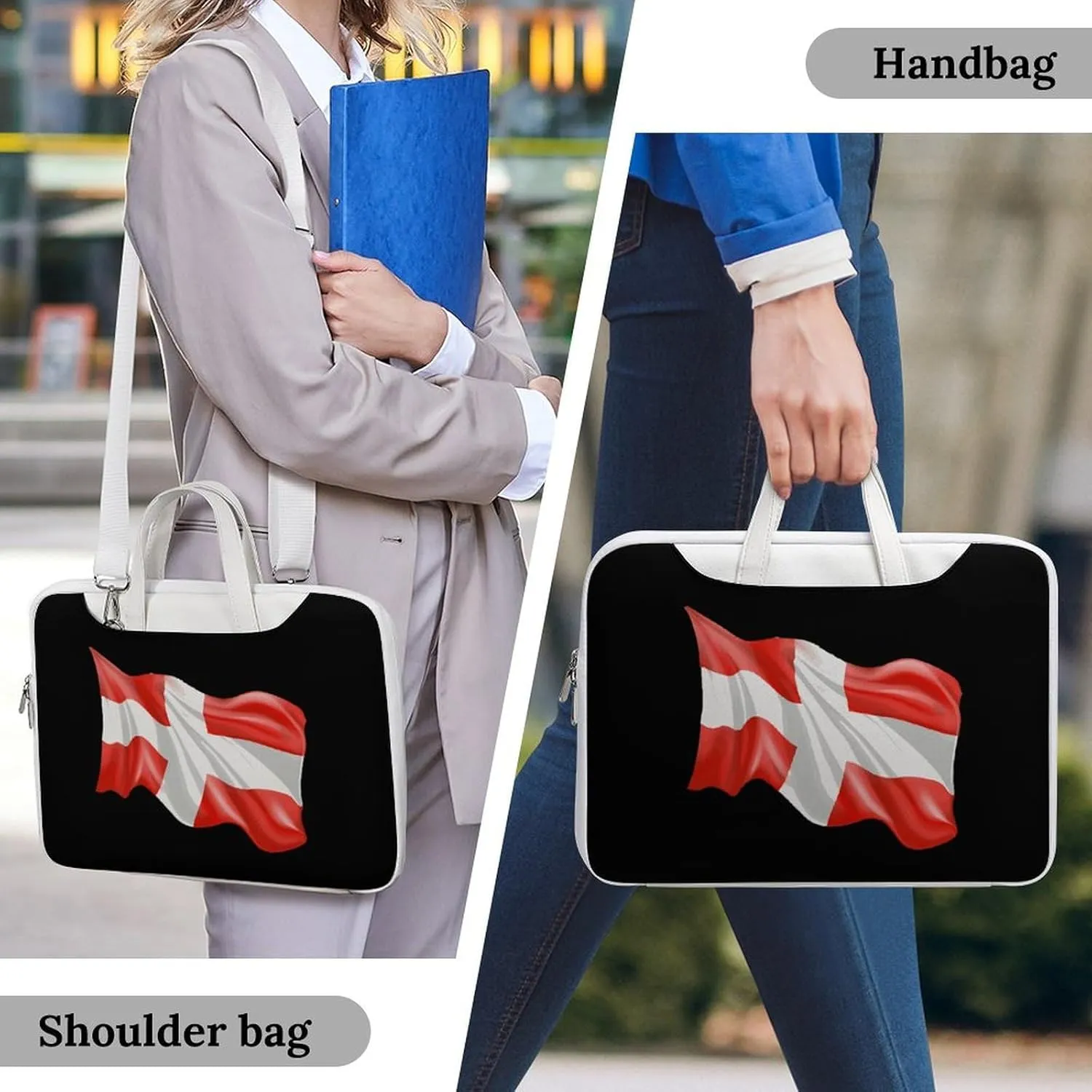 Switch Flag Laptop Tote Bag Waterproof Computer Carrying Case Business Office Briefcase