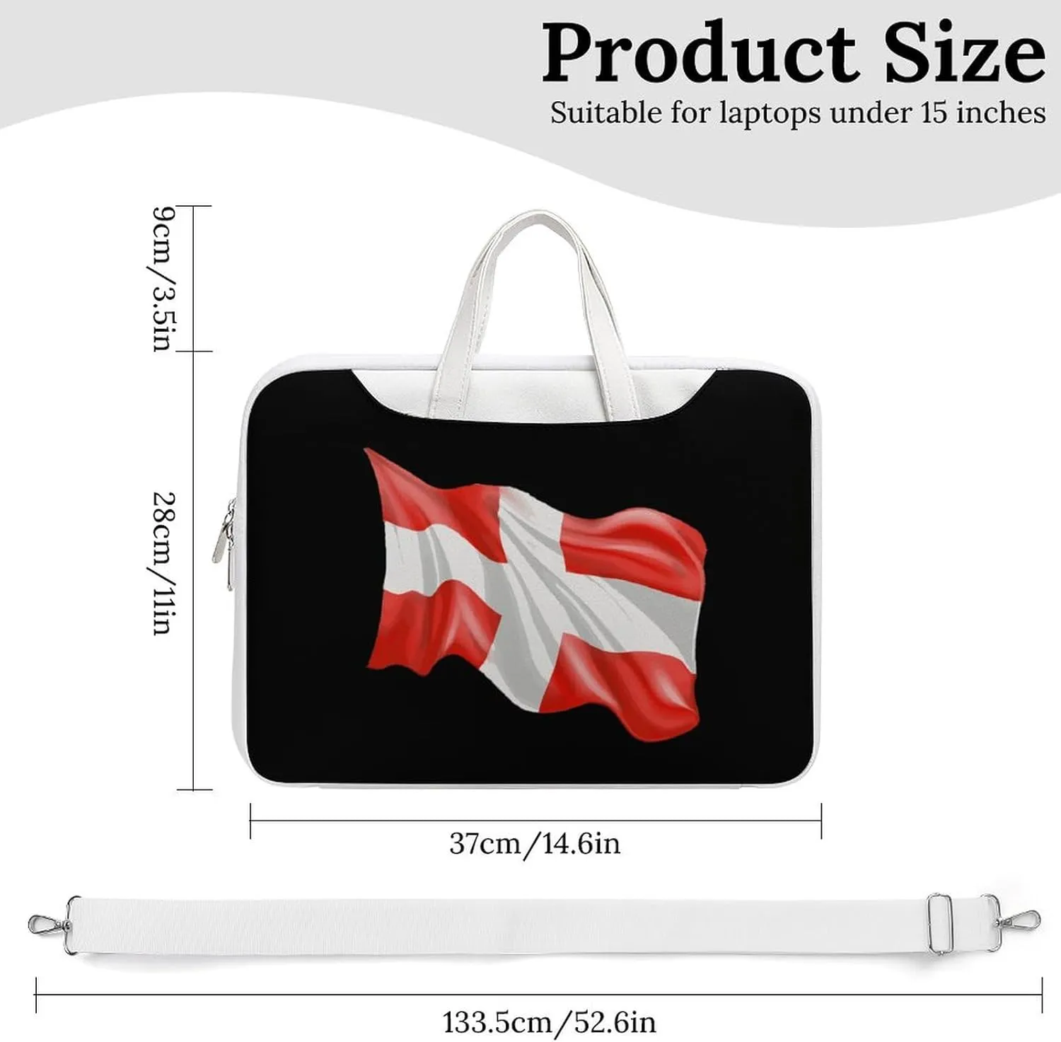 Switch Flag Laptop Tote Bag Waterproof Computer Carrying Case Business Office Briefcase