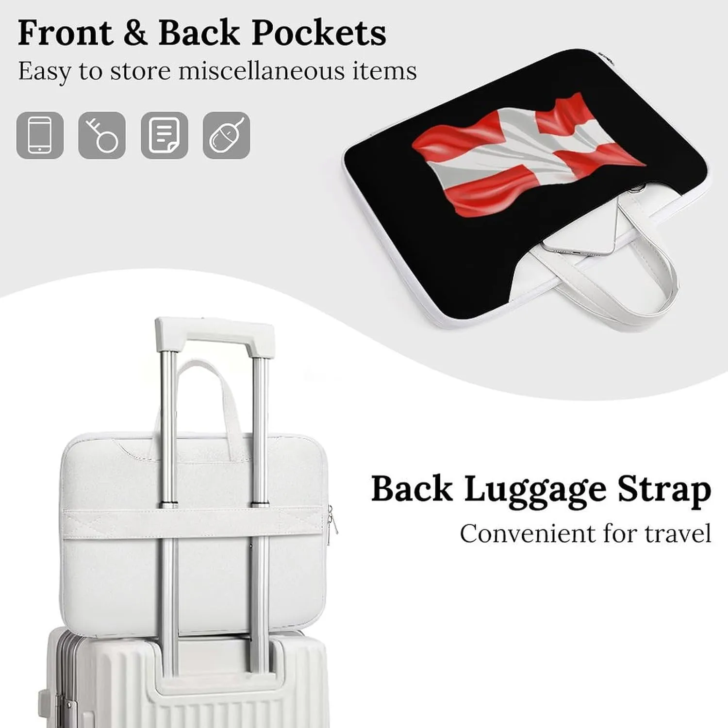 Switch Flag Laptop Tote Bag Waterproof Computer Carrying Case Business Office Briefcase