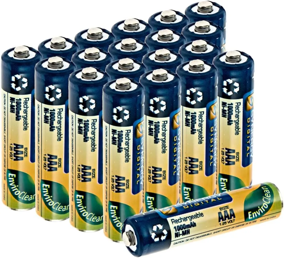 Synergy Digital Baby Monitor Batteries, Compatible with Angelcare AC1100 Baby Monitor, (Ni-MH, 1.25V, 1000mAh), Combo-Pack Includes: 20 x AAA Rechargeable Batteries