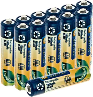 Synergy Digital Baby Monitor Batteries, Compatible with Angelcare AC1200 Baby Monitor, (Ni-MH, 1.25V, 1000mAh), Combo-Pack Includes: 12 x AAA Rechargeable Batteries