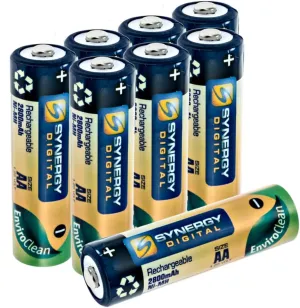 Synergy Digital Baby Monitor Batteries, Compatible with Angelcare AC300 Baby Monitor, (Ni-MH, 1.25V, 2800mAh), Combo-Pack Includes: 8 x AA Rechargeable Batteries