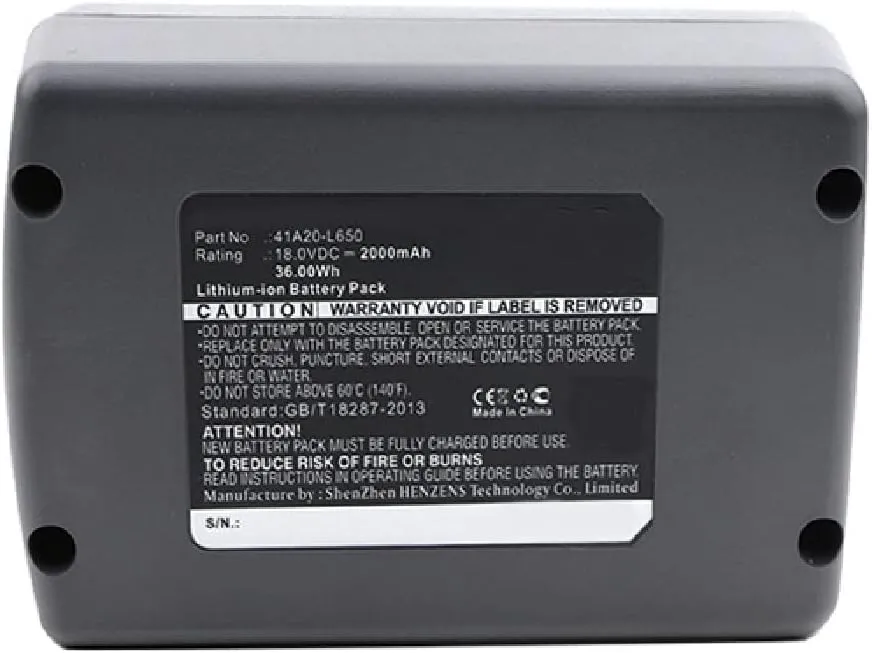 Synergy Digital Power Tool Battery, Compatible with Wolf Garten 4009269304979 Power Tool, (Li-Ion, 18V, 2000 mAh) Ultra High Capacity, Replacement for Wolf Garten 41A20-L650 Battery