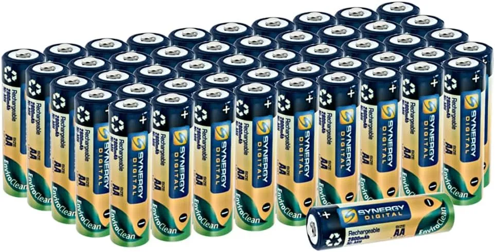 Synergy Digital Remote Control Batteries, Compatible with HUBSAN RC for X4 H107C-HD Quadcopter Remote Control, (Ni-MH, 1.25V, 2800mAh), Combo-Pack Includes: 50 x AA Rechargeable Batteries