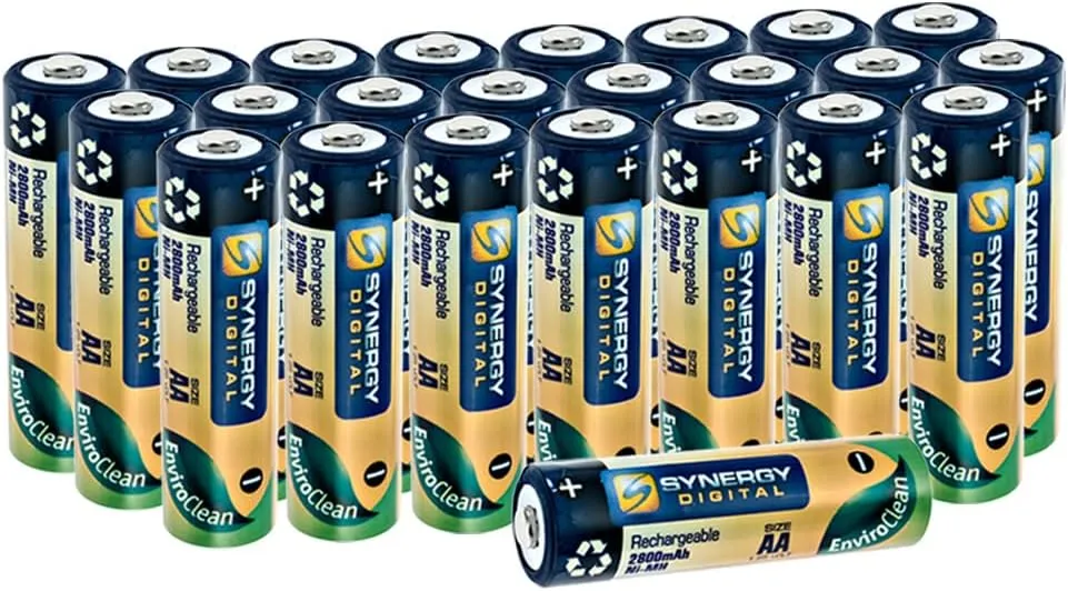 Synergy Digital Remote Control Batteries, Compatible with HUBSAN RC for X4 H107C  Quadcopter Remote Control, (Ni-MH, 1.25V, 2800mAh), Combo-Pack Includes: 24 x AA Rechargeable Batteries
