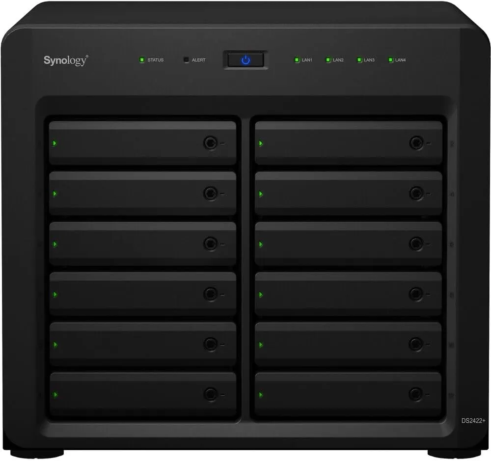 Synology DiskStation DS2422  NAS Server with Ryzen 2.2GHz CPU, 32GB Memory, 240TB HDD Storage, 4 x 1GbE LAN Port, DSM Operating System