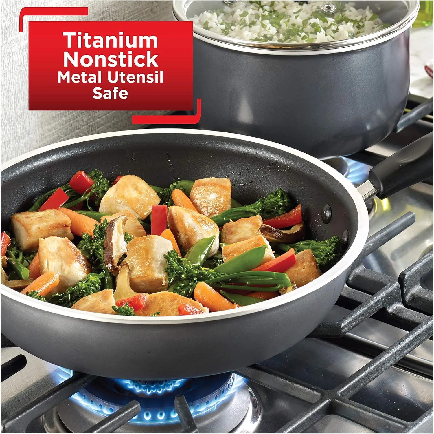 T-fal Signature Nonstick Fry Pan 12 Inch Oven Safe 350F Cookware, Pots and Pans, Dishwasher Safe Black